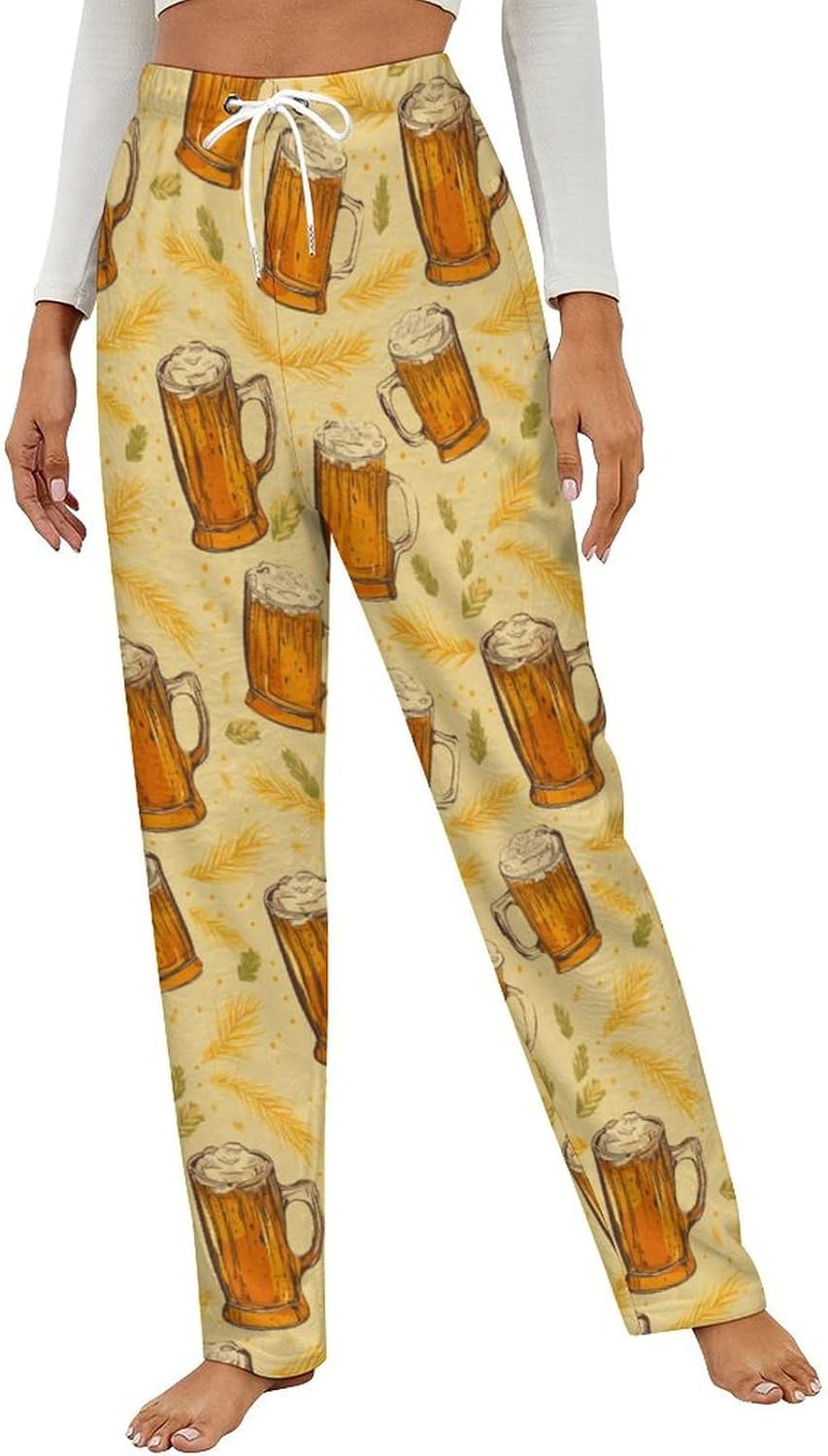 Adugen Origei Womens Sleep Pajama Pants Frogs Pattern Warm Lounge Sleepwear Pants PJ Bottoms