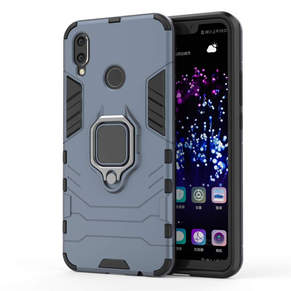 CHcase Huawei P40 Pro Funda, Anillo Metálico Sujeción Soporte Antichoque Rígido Caja (Funciona con el Montaje de Coche Magnético) Doble Capa Sólido Case Carcasa para Huawei P40 Pro -Black Plus Gray — view 10
