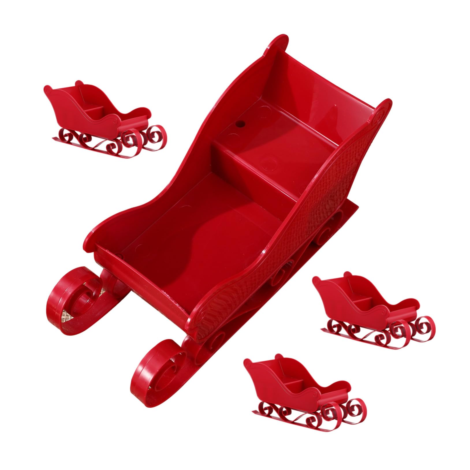 Cabilock 4stücke Teiliges Mini-schlitten-ornament Weihnachtsdeko Schlitten-tischdekoration für Party Snackschale aus Schlittenfigur für Weihnachtsbaum Deko für Weihnachtsfeier