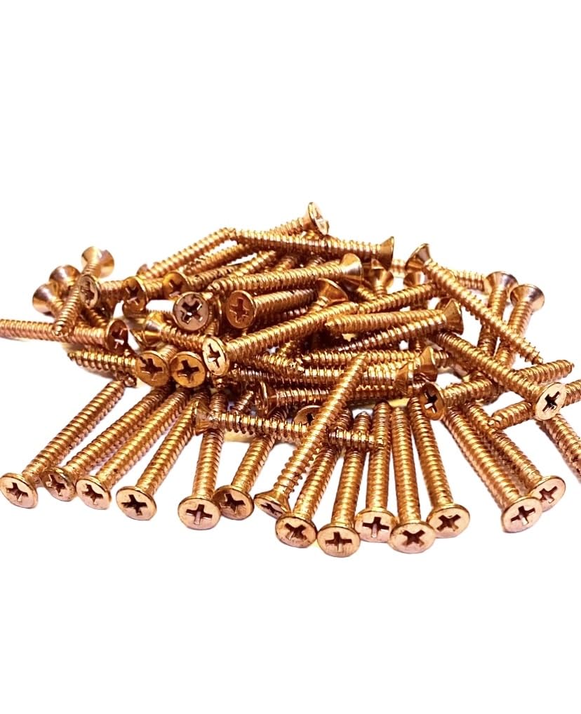 "BRASK" STEEL SELF TAPPING SCREWS CSK PHILLIPS HEAD 38 MM X 8 MM (1.1/2 INCH) ROSE GOLD COLOUR (PACK OF 50 PCS) (B0BSVK43YD) Amazon Price History, Amazon Price Tracker