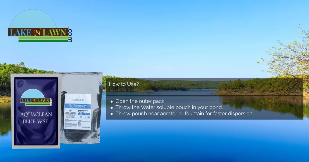 Oswal Udhyog Aquaclean Concentration Blue WSP Pond Colorant Dye for Large Ponds (400gm) 2