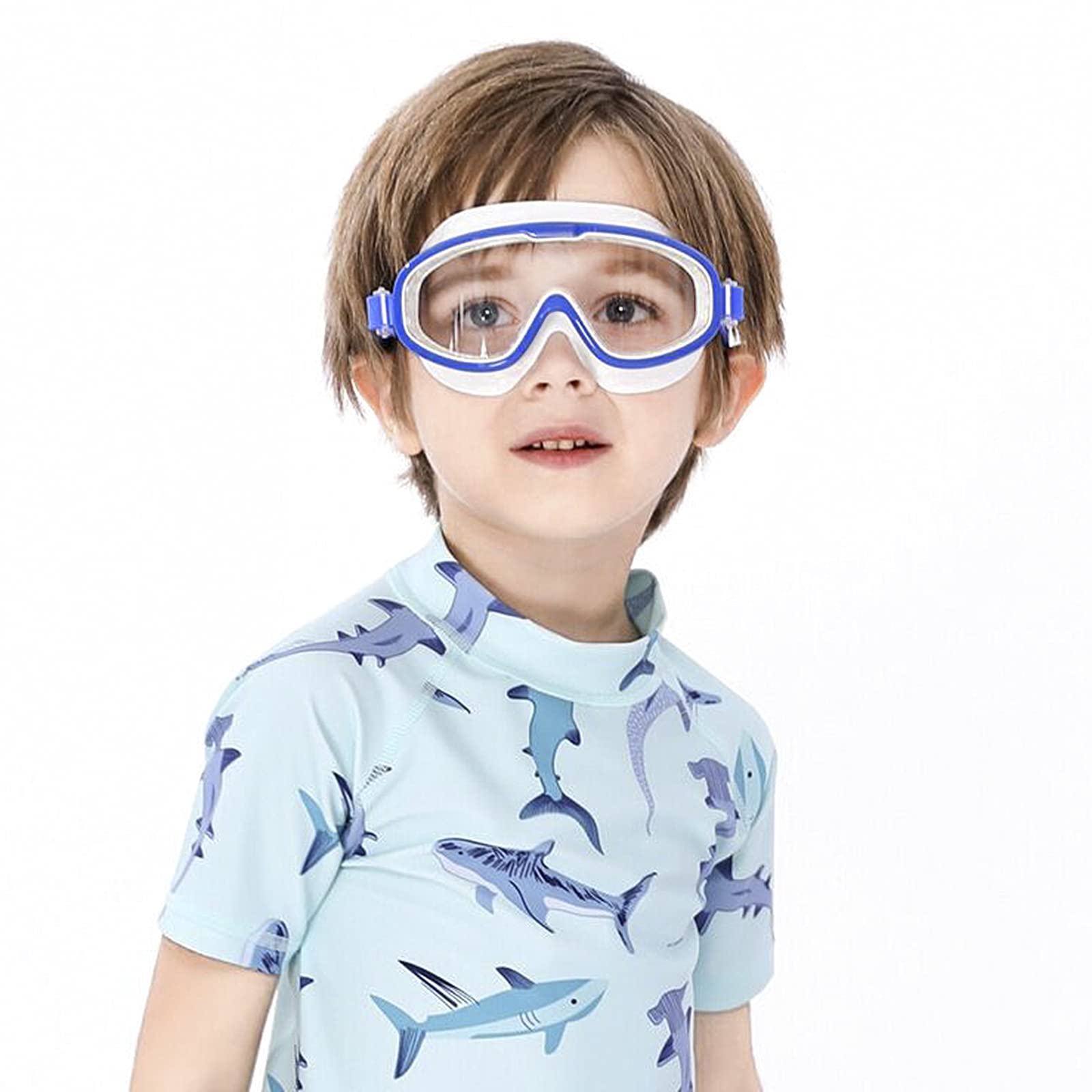 Beisto Kids Swim Goggles, Snorkel Diving Mask, 180degree Panoramic Swim Mask, Anti-Fog Swimming Goggles for Child 3-14 Years, Blue