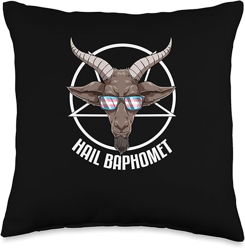 Miniatura 5 de T-Shirts and Gifts Baphomet Transgender Transgender Baphomet Devil - Almohada gótica, 18 x 18 pulgadas, multicolor