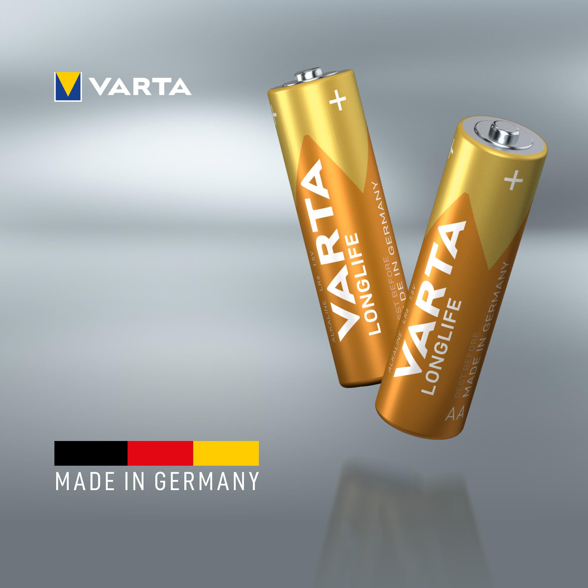 Varta Pila Longlife Power AA Mignon LR06 (paquete de 10 unidades), pila alcalina - «Made in Germany» - Adecuado para juguetes, linternas, mandos y otros aparatos que funcionan con pilas — view 2