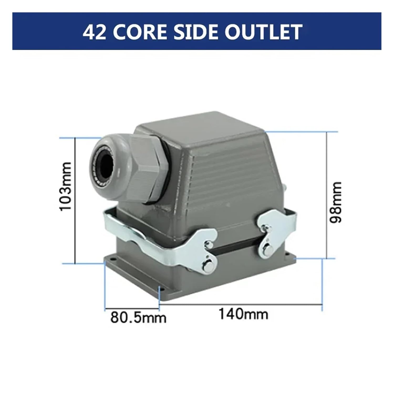 Heavy Duty Waterproof Connector - 16A 500V Rectangular Connector for Industrial Automation (4 to 48 Core)-1pc(48 Core Lateral Line)