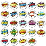 480 Superhero Boom Stickers Boom Goodie Bags Gifts Bags Anime Theme Stickers Party Favors Reward for Kids for Book Phone Car Bike Scrapbook 1.5”