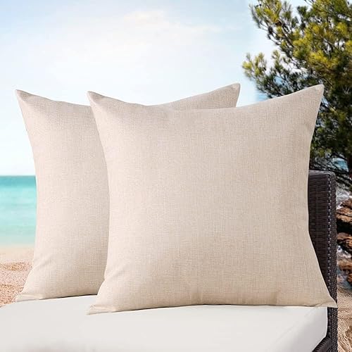 Miniatura 2 de OTOSTAR Juego de 2 fundas de almohada impermeables para exteriores de 18 x 18 pulgadas, fundas de almohada decorativas para patio, jardín, fundas