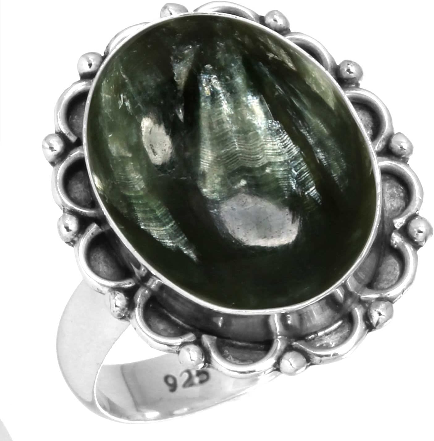 Boho Handmade Jewelry Chunky Natural Gemstone Pearl, Carnelian, Crystal, Lapis Oval Genuine 925 Sterling Silver Ring For Women