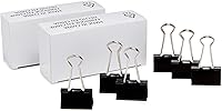 Vista 11 de Yaxa Basics - Clips resistentes para carpetas de oficina, 144 unidades (paquete de 12 de 12), pequeños, 0.75 pulgadas, negros