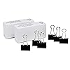 Amazon Basics Binder Paper Clips, Medium Clip (Small Box), 24 Count, 2 Pack of 12, Black