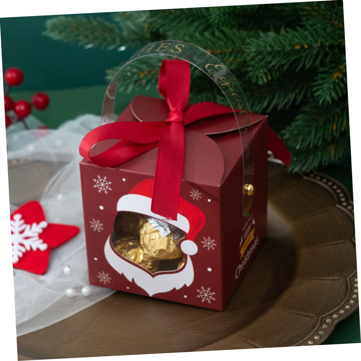 Mobestech 20pezzi Scatole di Carta per Dolcetti Natalizi Scatoline Regalo di Caramelle Scatole di Immagazzinaggio per Feste Custodie Regalo Colore Casuale