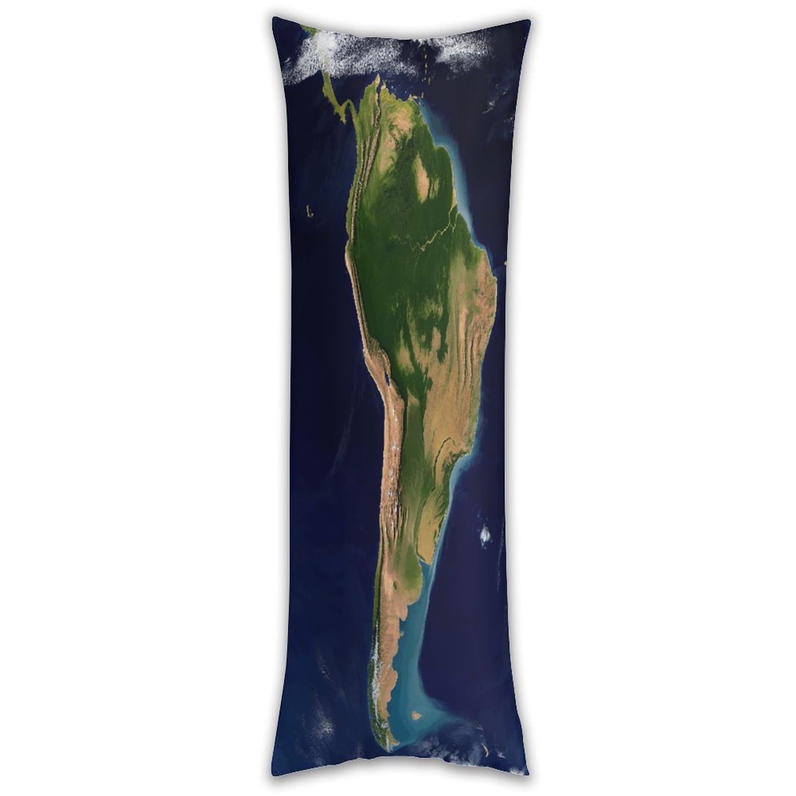 Taie d'oreiller longue en polyester doux imprimé satellite Amérique du Sud