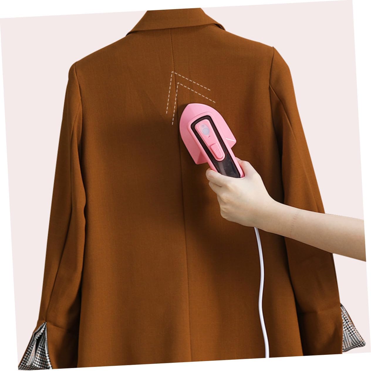 Portable Handheld Electric Garment Steamer with US and Cn Plug Professional Vertical and Horizontal Steam Iron for Clothes Curtains and Fabrics Compact Travel-friendly Design Pink