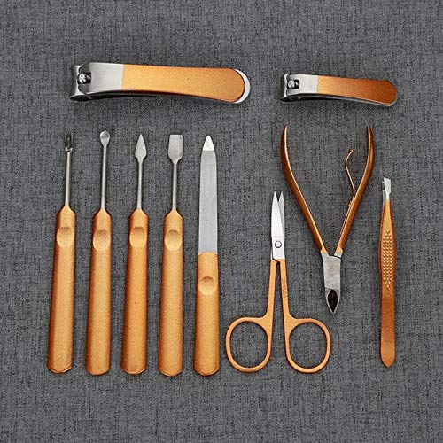 Herramientas para manicura Juego de cortaúñas Profesionales de Acero Inoxidable, Herramientas de manicura y pedicura for Regalo, 10 Piezas Cortauñas