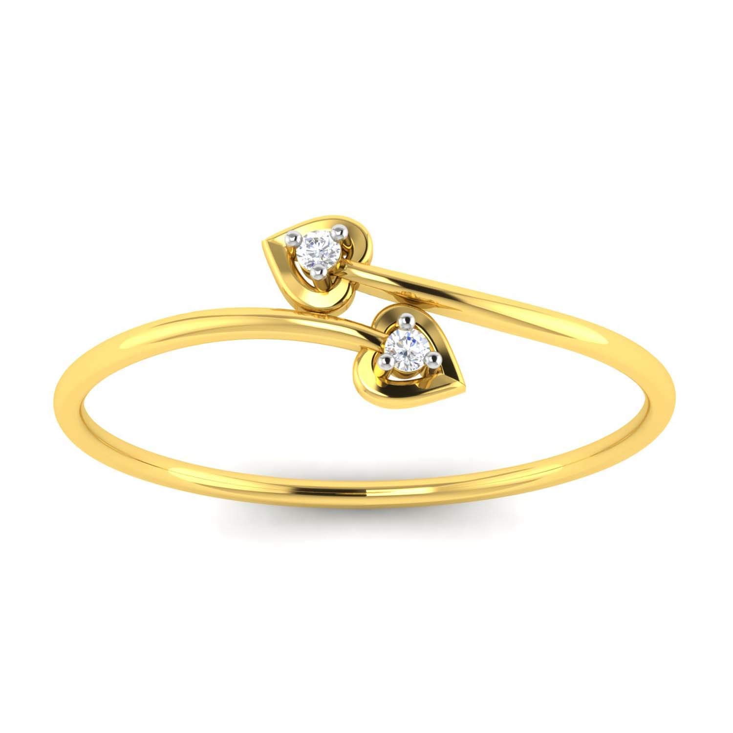 avsar 18KT Yellow Gold and American Diamond Ring for Women-picture-30