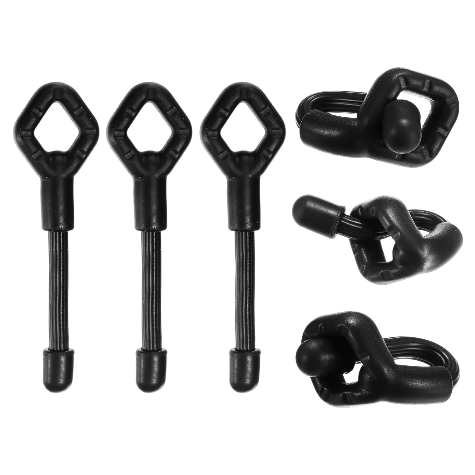 M METERXITY 6-Pack Adjustable Plant Ties, 3inch/7.62cm Silicone Flexible Multi-Function Sturdy Garden Twist Tie for Plant Support/Tree/Shrub/Vine, Reusable Support Twine [Black]