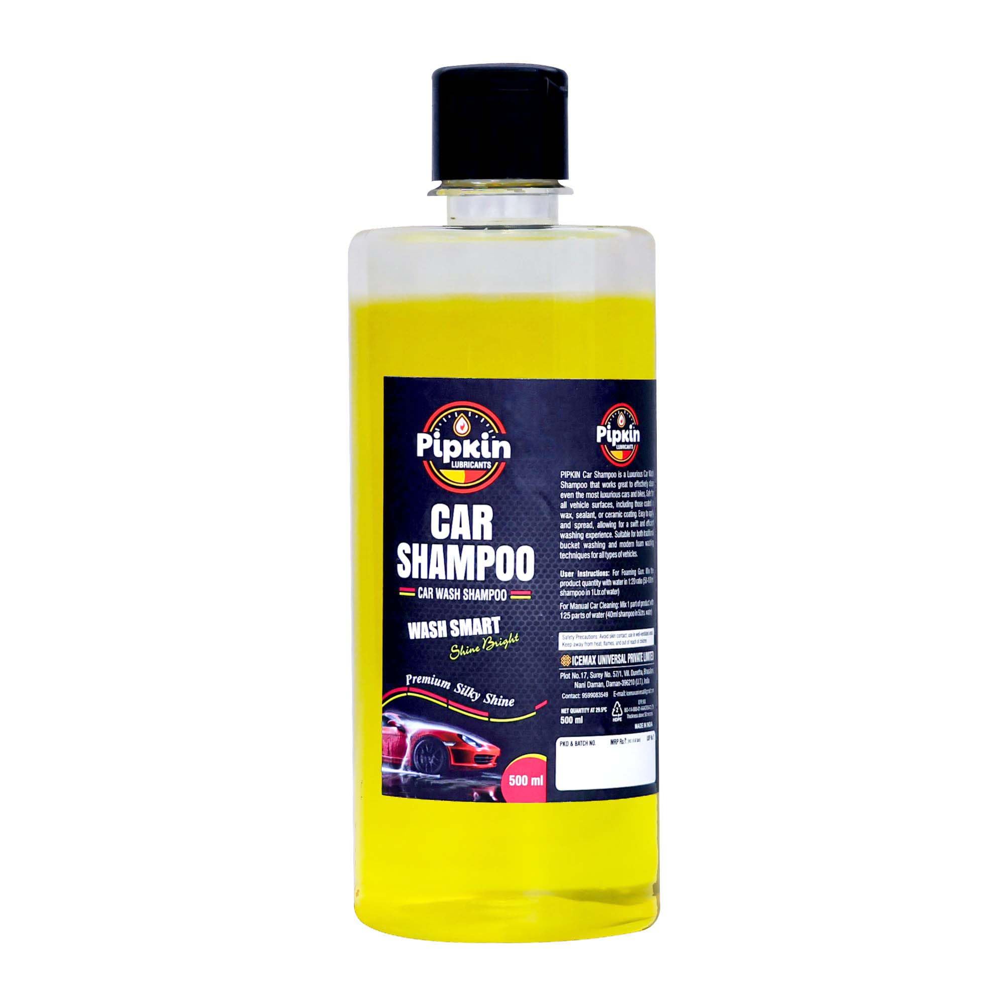 Pipkin Car Shampoo 500ml Pack 1 | Premium Car Wash Shampoo for Shine & Smarter Cleaning, Effective on Car Exteriors Tyre Sides Vinyl Parts and Painted Panels-picture-21