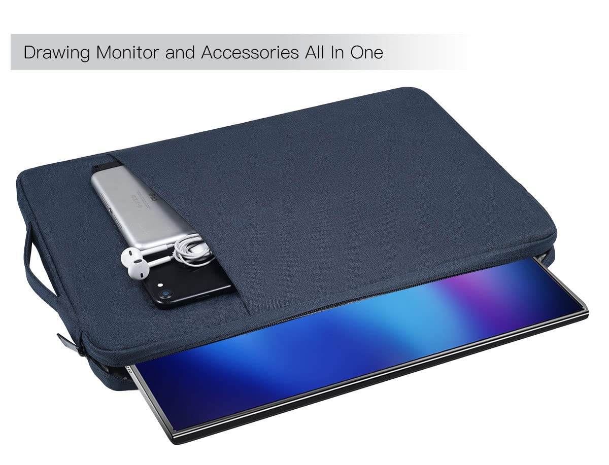Custodia per monitor portatile da 47,5 cm, 45,7 cm, compatibile con la maggior parte dei monitor portatili da 18,5 pollici, con tasca, blu navy (44,7 x 30,5 cm)