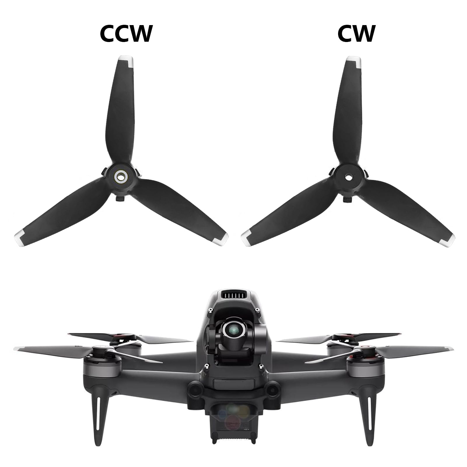 4 szt. śmigła FPV, Silent Flight, składany dron FPV 5328S, akcesoria do wymiany drona, niski poziom hałasu i stały śmigło FPV (srebrne)