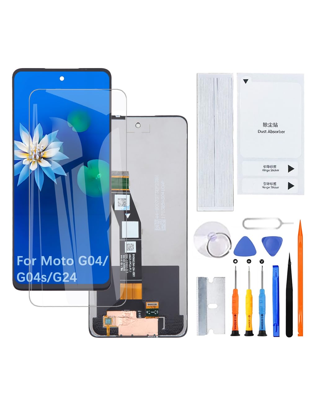H&LYCYJ Schermo display per Moto G04/G04s/G24 XT2421-2 XT2421-3 XT2421-8 XT2423-1 LCD di ricambio con kit