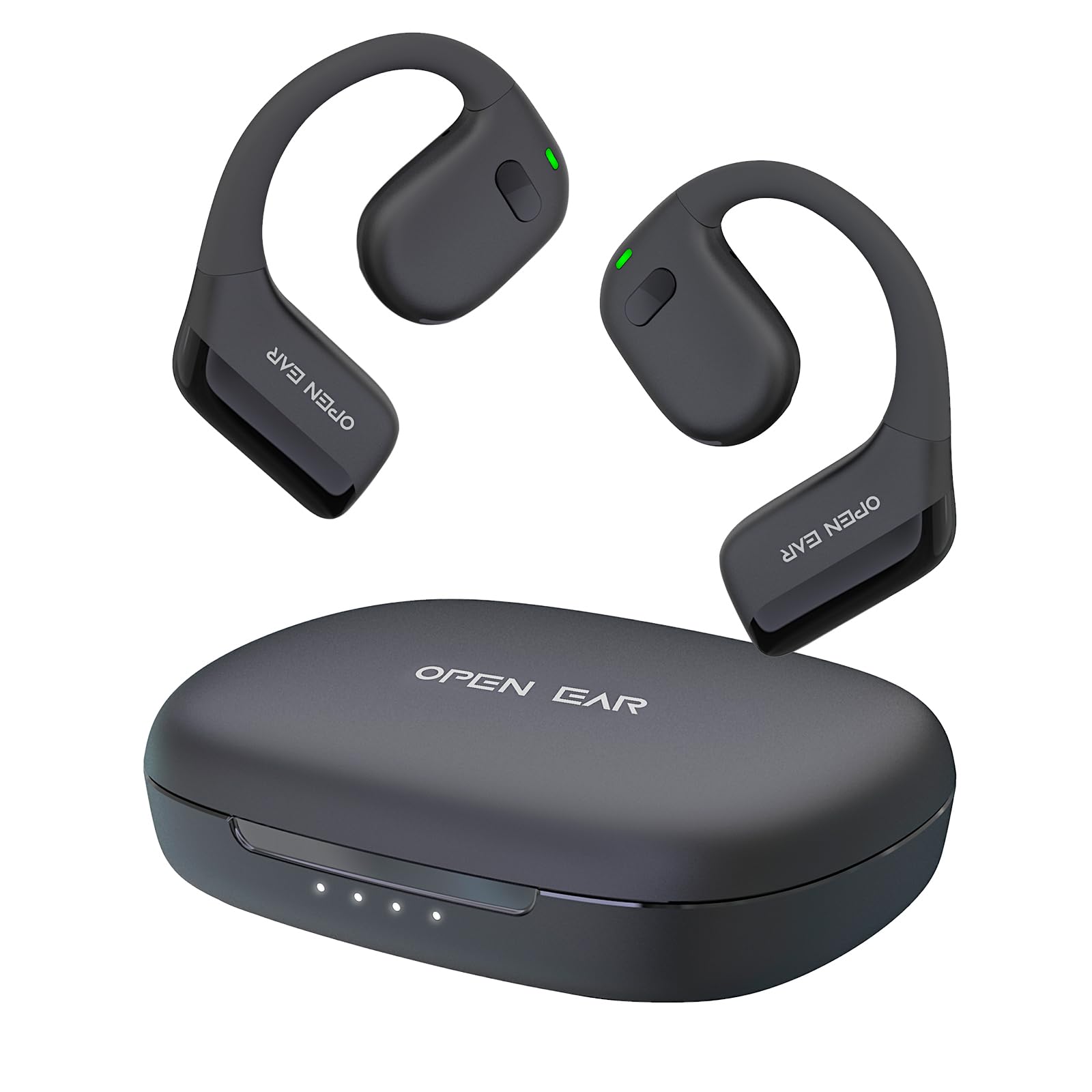 UplayteckOpen-Ear True Wireless Headphones - Bluetooth 5.3 Air Conduction Earbuds with Earhooks & Dual Mic, Headsets Compatible with iPhone & Android, IPX5 Waterproof Earphones for Sports, Black