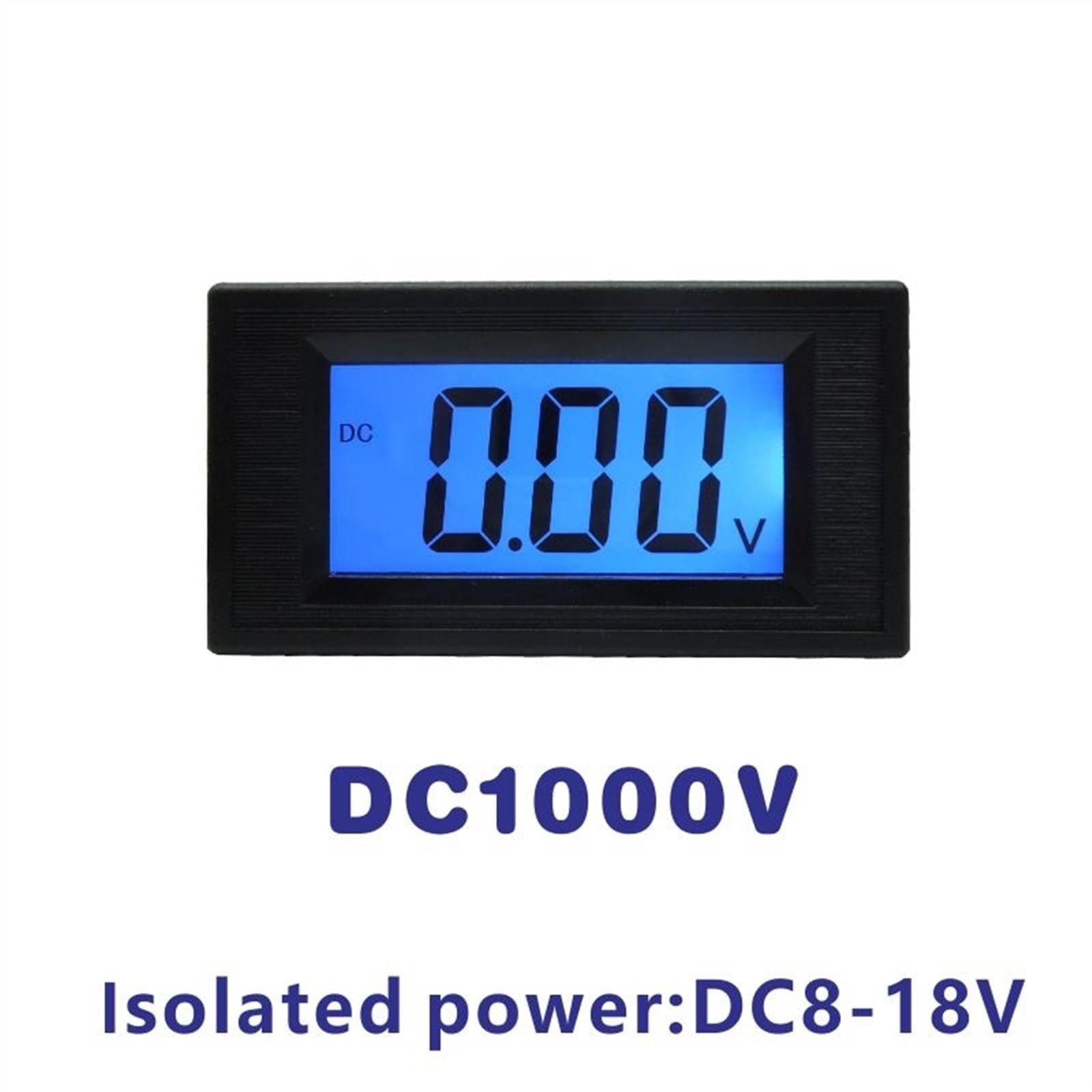 Voltímetro digital LCD DC 1000V fuente de alimentación aislada DC 8-18V medidor de panel de voltaje de aislamiento medidor de voltaje probador de voltios LCD azul
