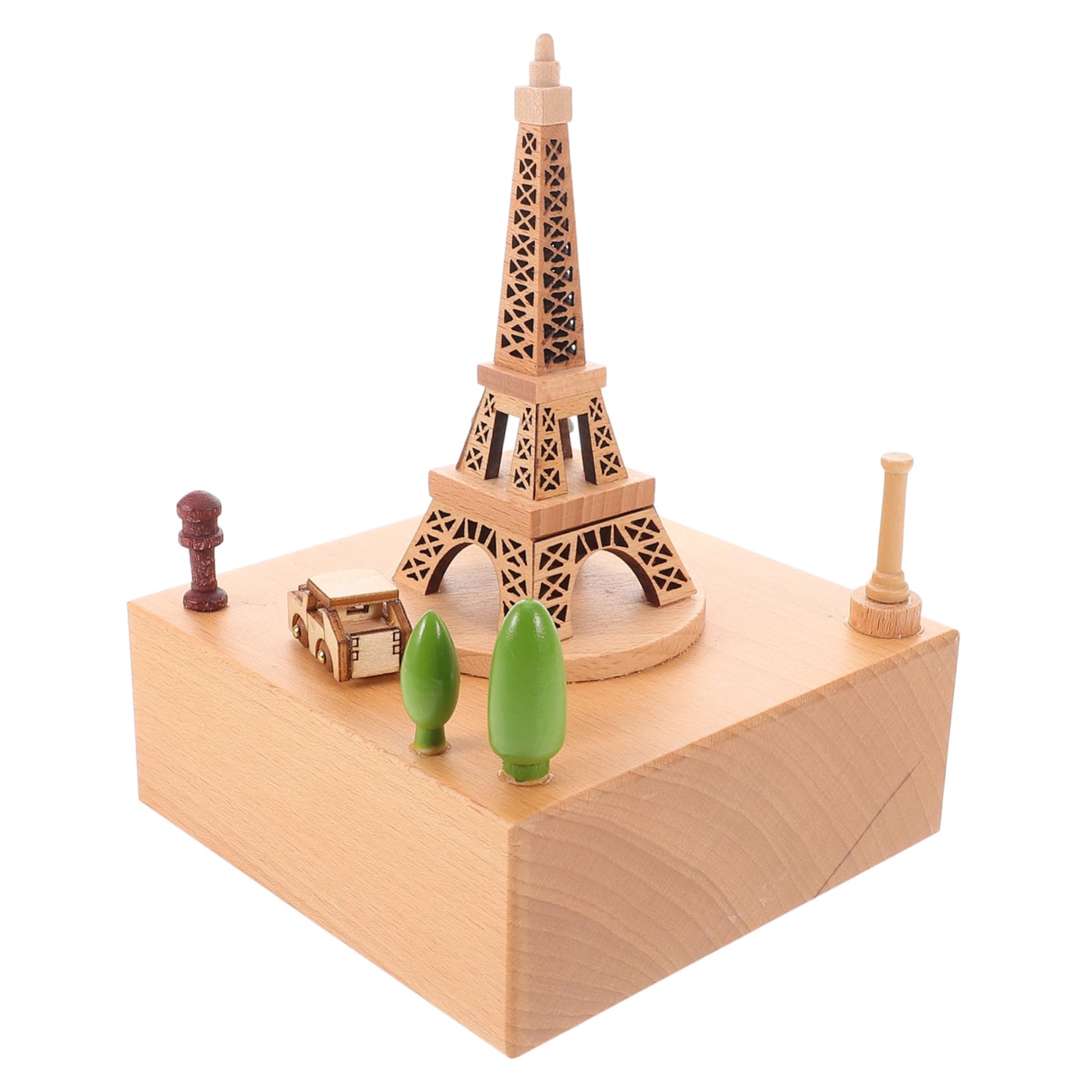 ULTECHNOVO Caja de Música de Madera con Mecanismo de Cuerda Torre Eiffel para Decoración de Aniversarios Navidad Cumpleaños y Fiestas Cajita Musical para Niñas
