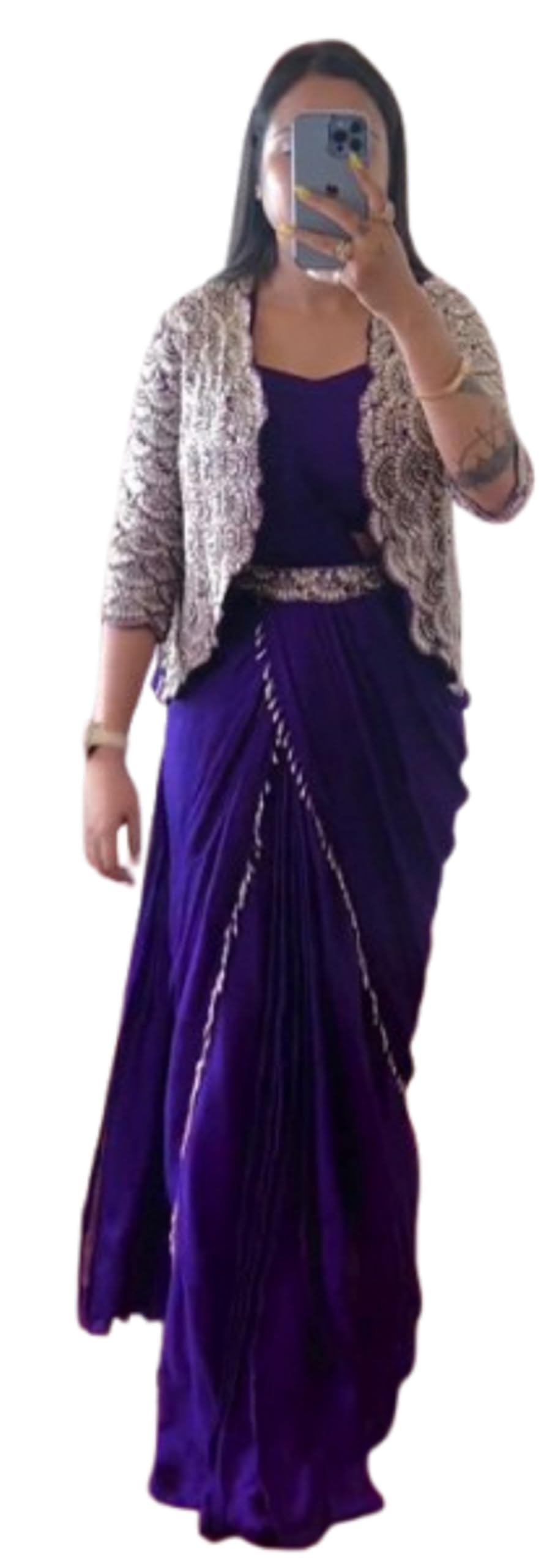 royalstyle Lehenga Saree For Women's And girls Embroidery cording work ready to wear saree with full koti-picture-28