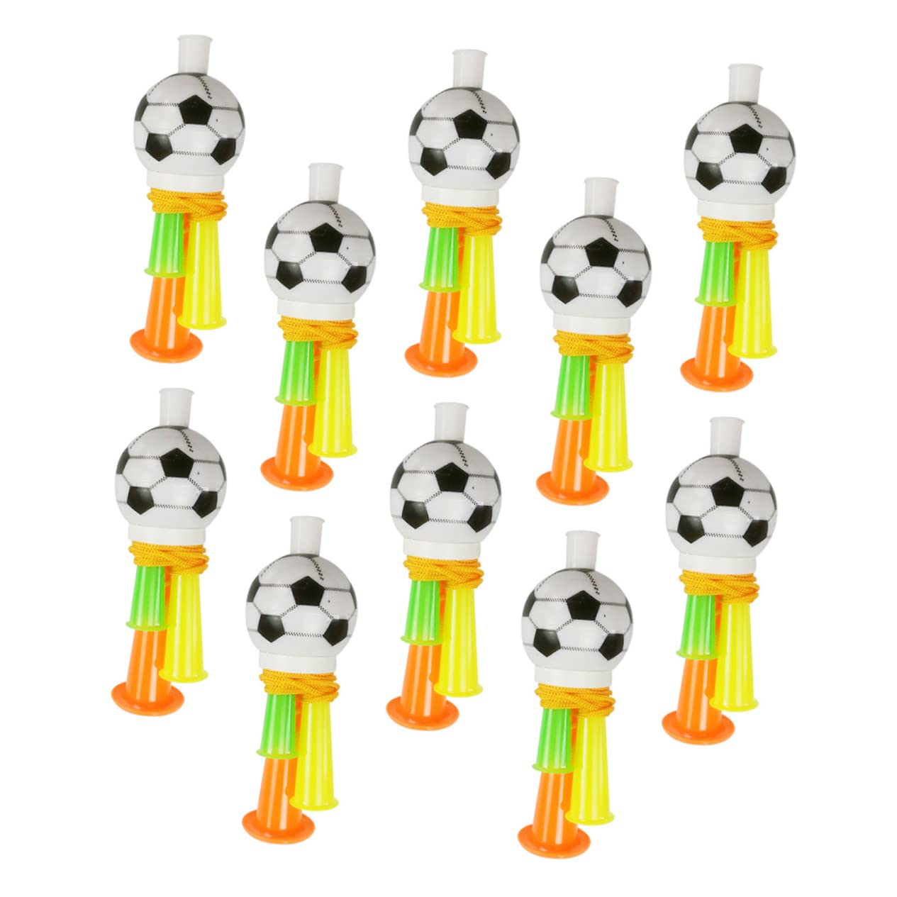 10Pcs Soccer Fan Horns Loud Cheer Props for Football Events for Parties Stadiums Create Lively Atmosphere and Boost Team Spirit