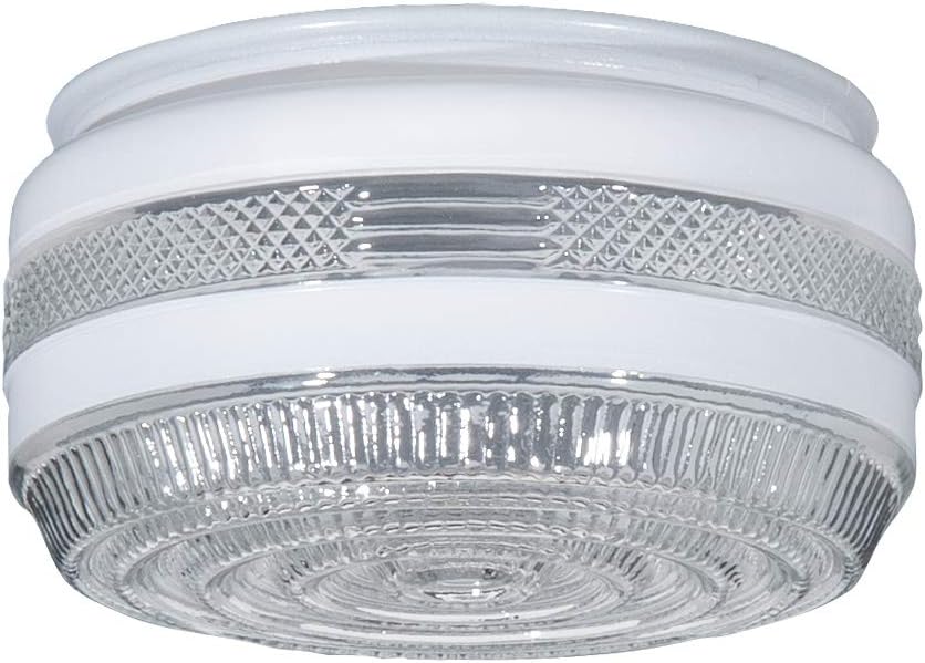B&P Lamp® SMALL Disk Shaped Porch and Utility Room Glass Shade (6 1/2")