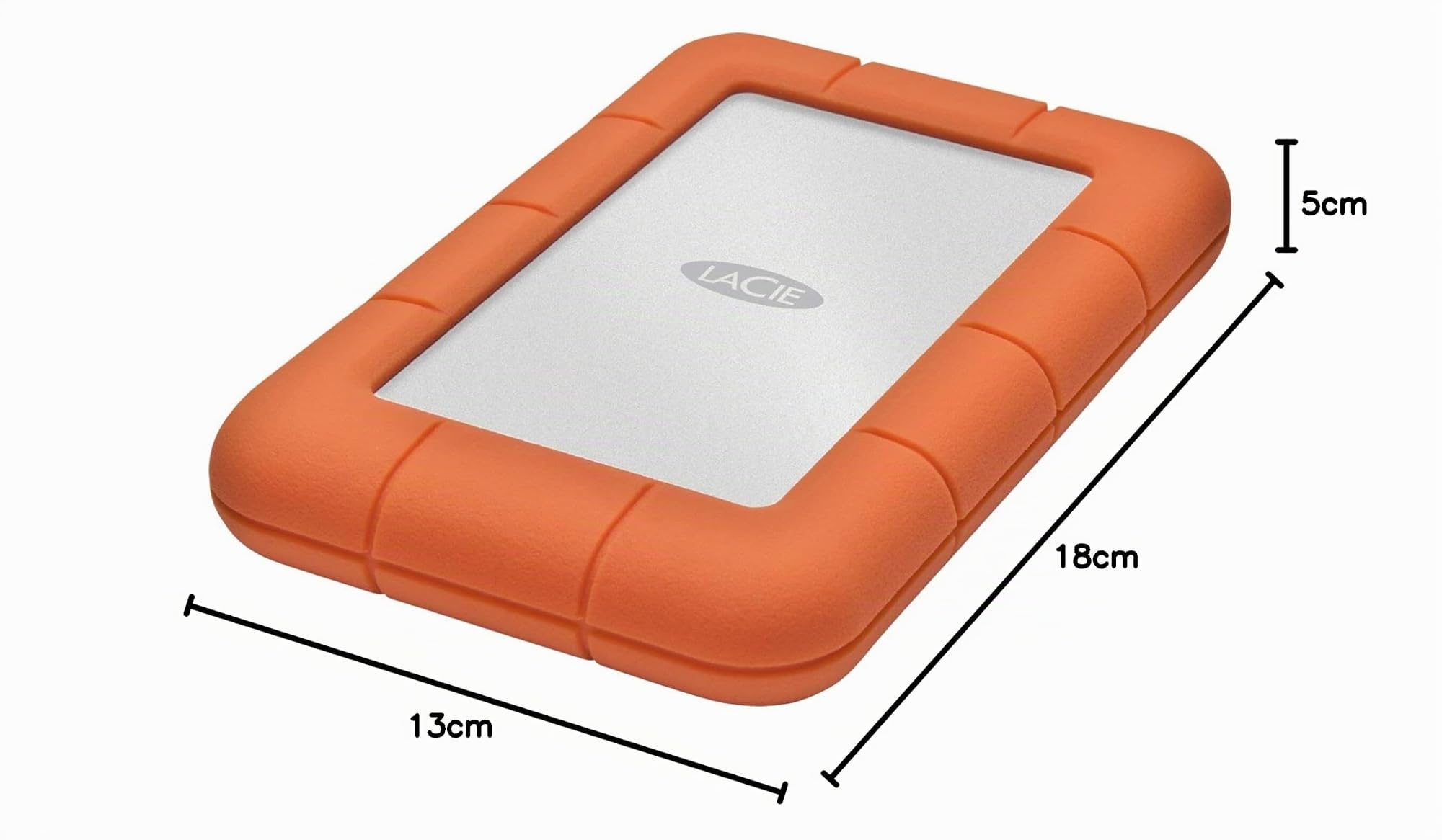 LaCie Rugged Mini 4To Disque dur externe 6,35 cm (2.5") USB-A (USB 3.2 Gen 1) Argent, Orange 9000