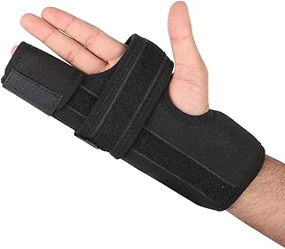 Boxer Finger Splint, Padded Support Brace with Removable Splint for Boxer Fracture, Little and Ring Finger Protection, Fits Left or Right Hand - Large Size