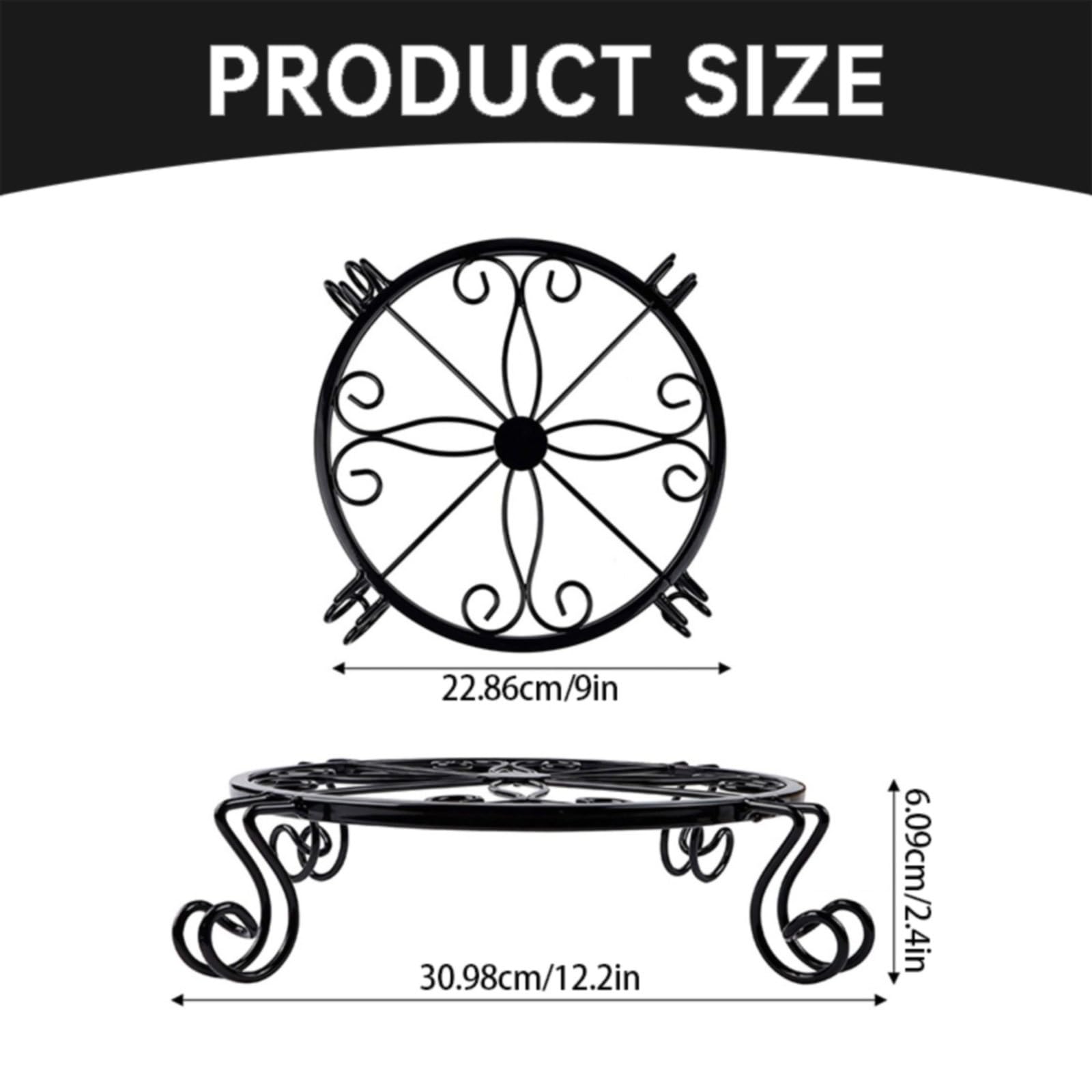 Garronda Sottovasi Rotondi per Vasi da VivaioGD-0026 (Nero, ⌀ 22cm H 2,6cm