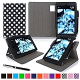 Kindle Fire HD 7 2014 Case, roocase Dual View 2014 Fire HD 7 Folio Case with Sleep / Wake Smart Cover with Multi-Viewing Stand for Amazon Kindle Fire HD 7 Tablet (4th Generation - 2014 Model), Polkadot Black