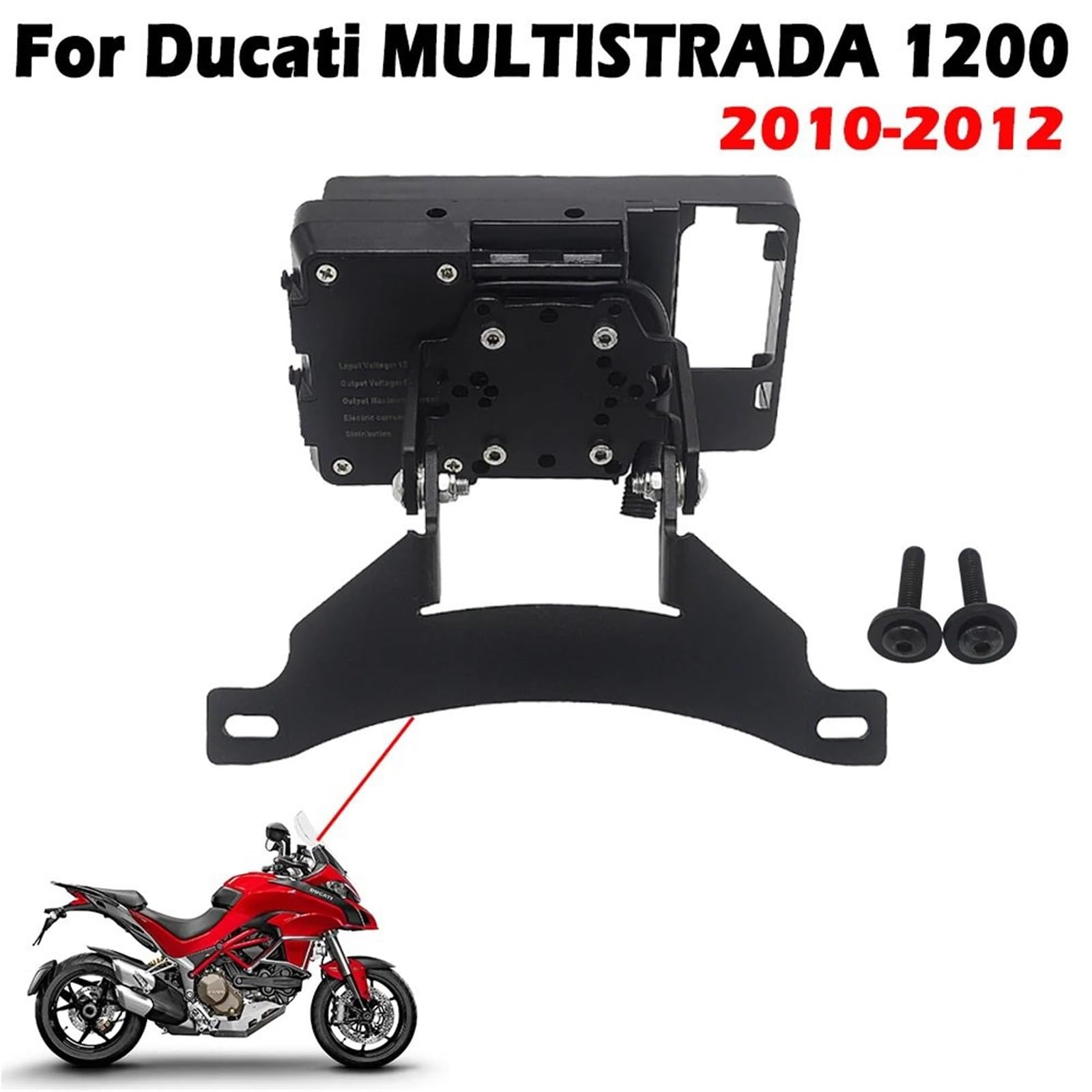 Uchwyt do nawigacji GPS uchwyt Uchwyt na nawigację GPS do motocykla Pasuje do Ducati Multistrada 1200 2010-2012 Uchwyt na telefon GPS Nawigacja(A)