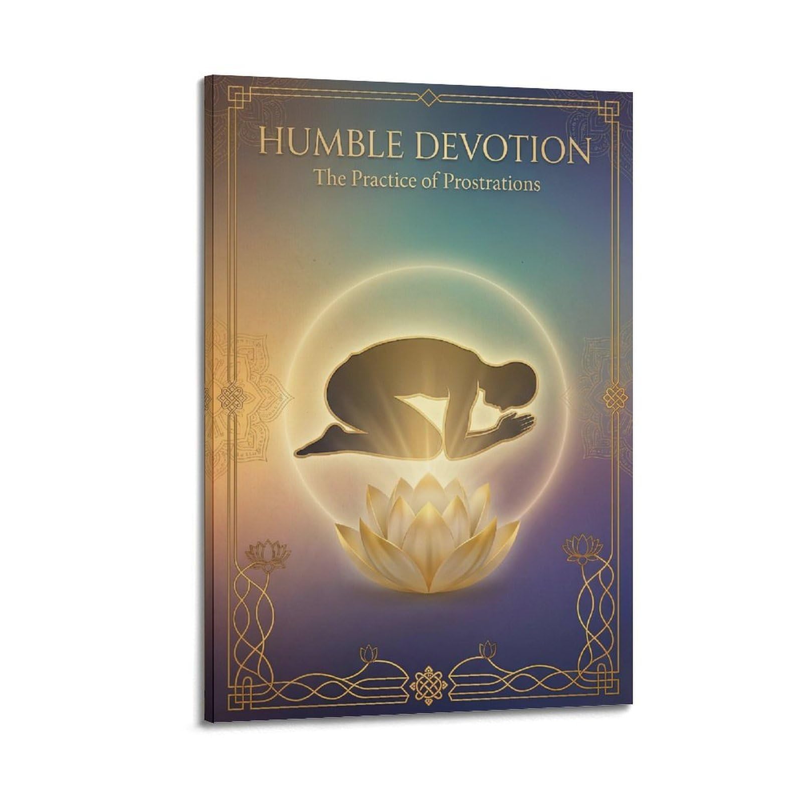 OKNGB Buddhist Prostration Poster Humble Devotion Meditation Decorative Painting Canvas Art Picture 20x30inch(50x75cm)