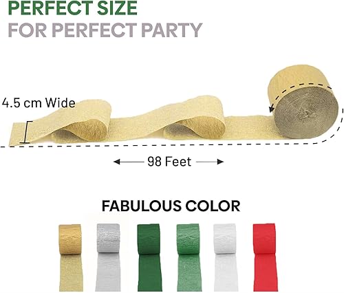 Vista 189 de 8 rollos de serpentinas moradas, paquete de 656 pies de papel crepé morado con blanco para decoraciones de fiestas, decoraciones de cumpleaños