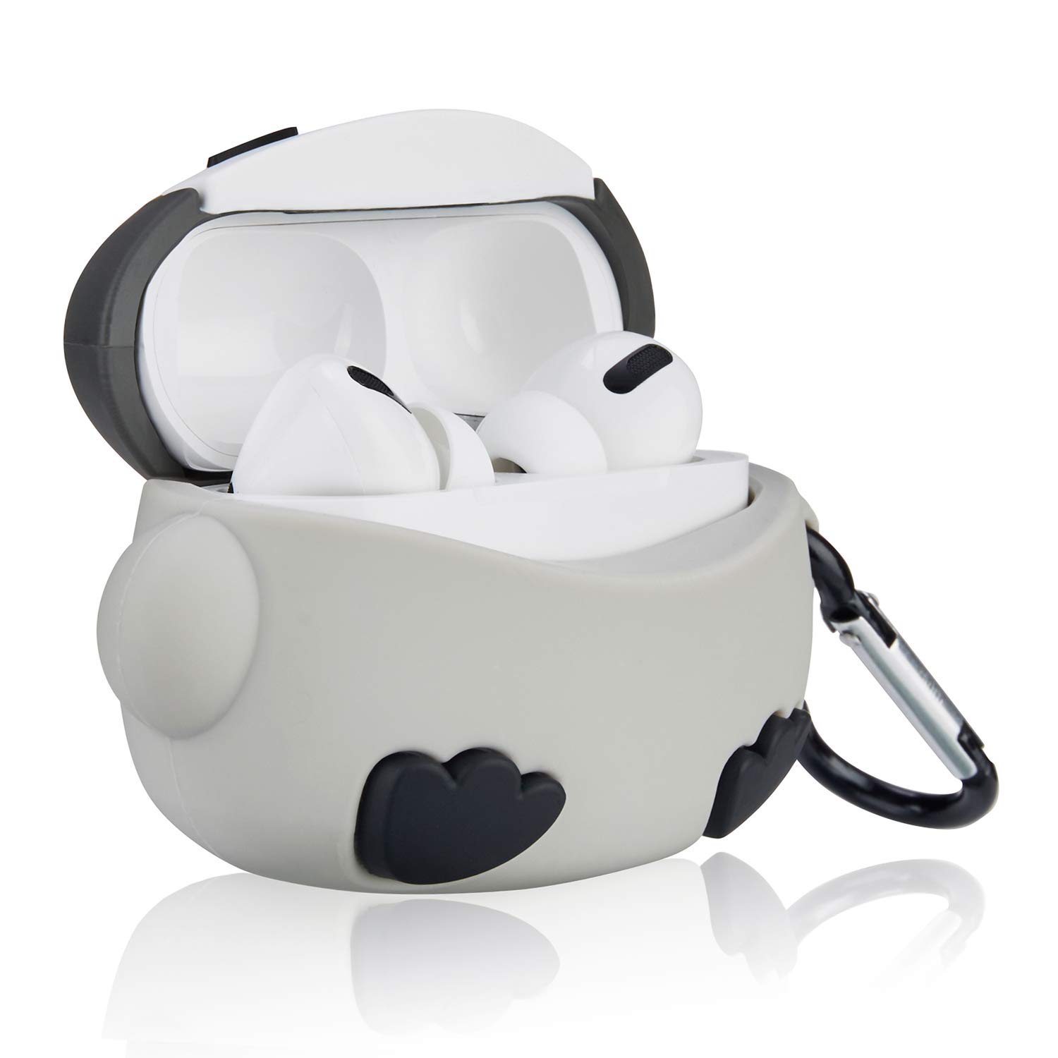 Mulafnxal for Airpod Pro 2019/Pro 2 Gen 2022 Case, Cute Cartoon Animal Silicone Air pods Cover, 3D Funny Fun Cool Keychain Kits Soft Skin Cases Kids Boys Teens Girls for Airpods Pro (Q Grey Penguin)