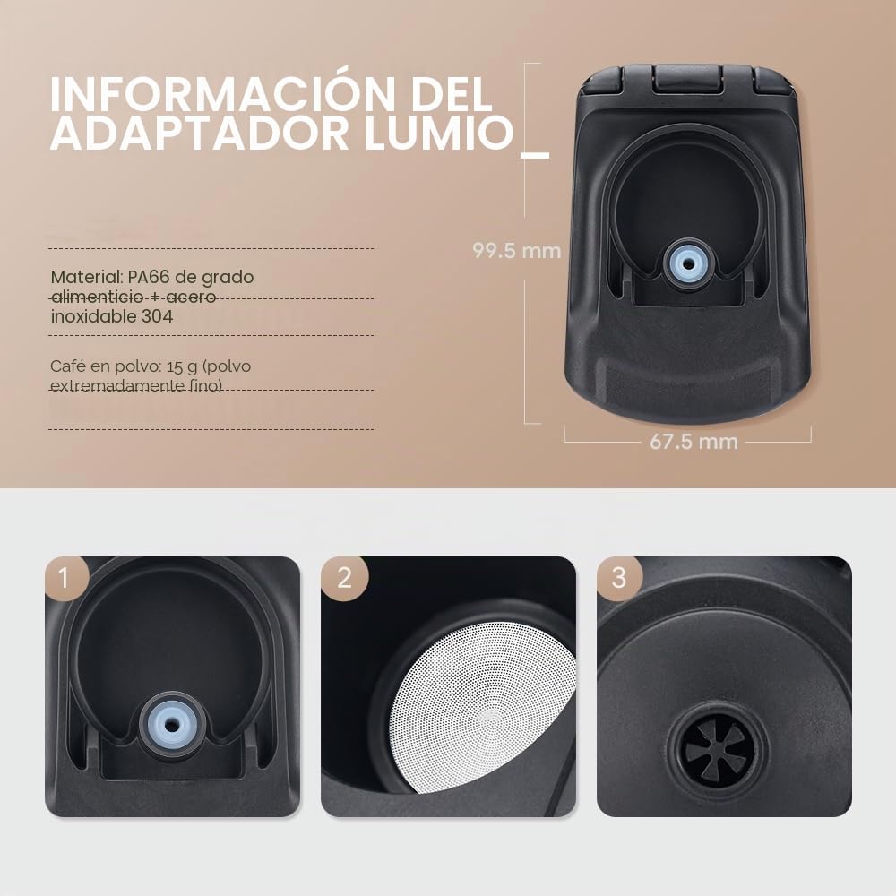 Adaptador de cápsulas de café BENFUCHEN, compatible solo con Dolce Gusto LUMIO EDG325, Soporte convertidor de café molido, compatible con LUMIO-EDG325