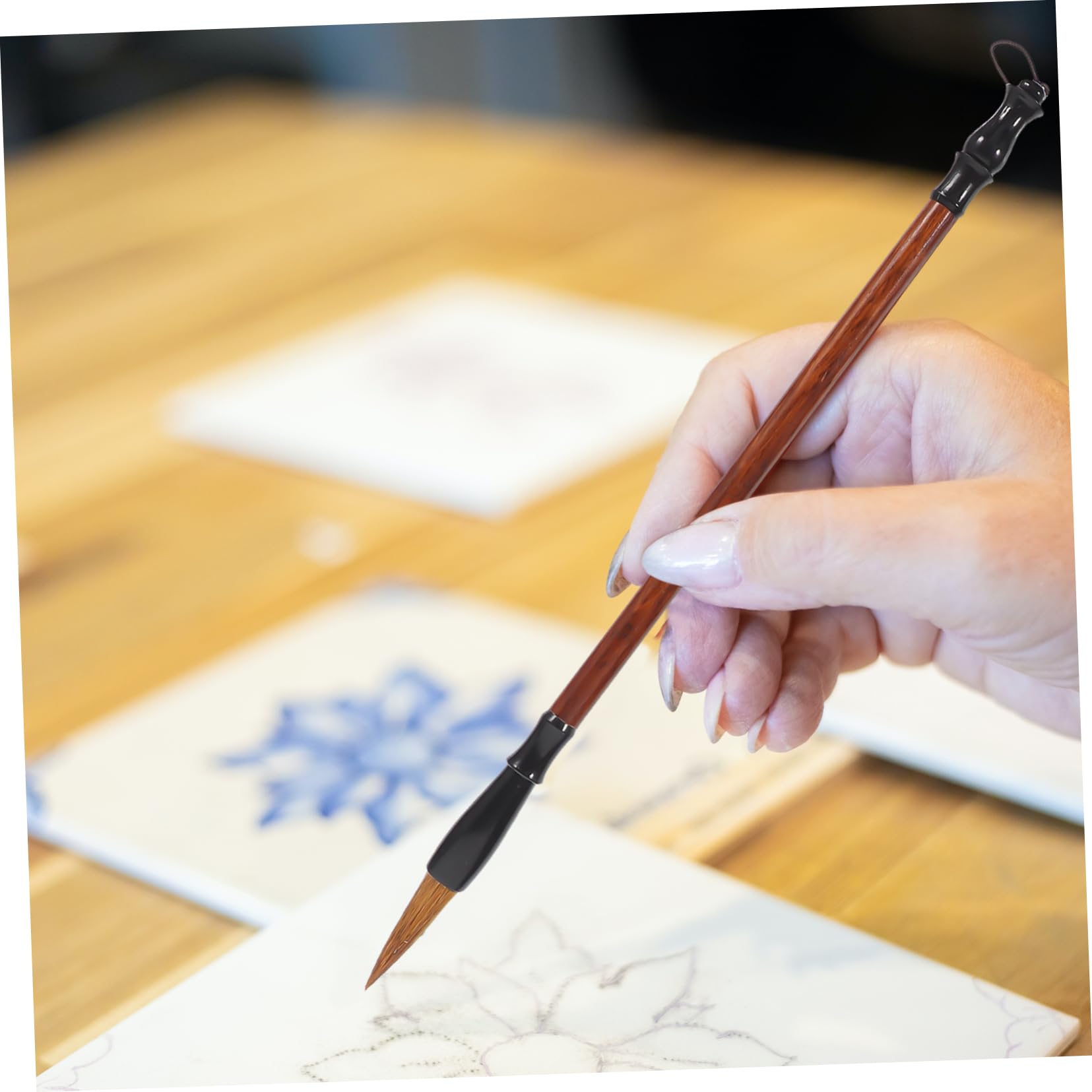 Uonlytech Traditional Chinese Calligraphy Brush Set Fine Tip Painting Tools for Chinese Art Supplies