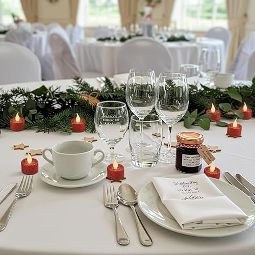 Miniatura 9 de FURORA LIGHTING Paquete de 12 velas LED con purpurina roja, velas parpadeantes sin llama para decoración del hogar, 1.5 pulgadas de ancho x 1.65