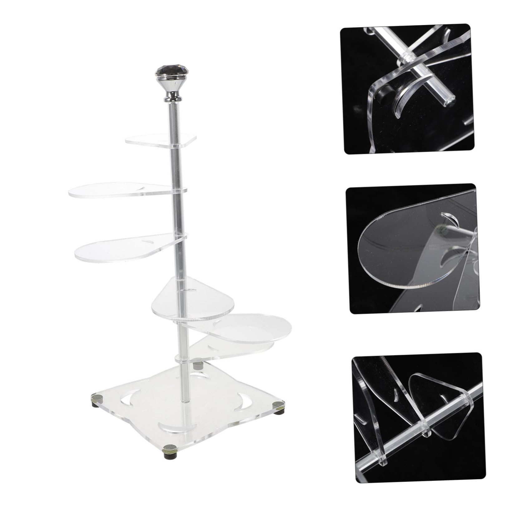 BRIGHTFUFU Cupcake Display Tower Multi Layer Dessert Stand for Cakes Pastries Treats Elegant Transparent Design for Special Occasions Easy Assembly Holds Cupcakes
