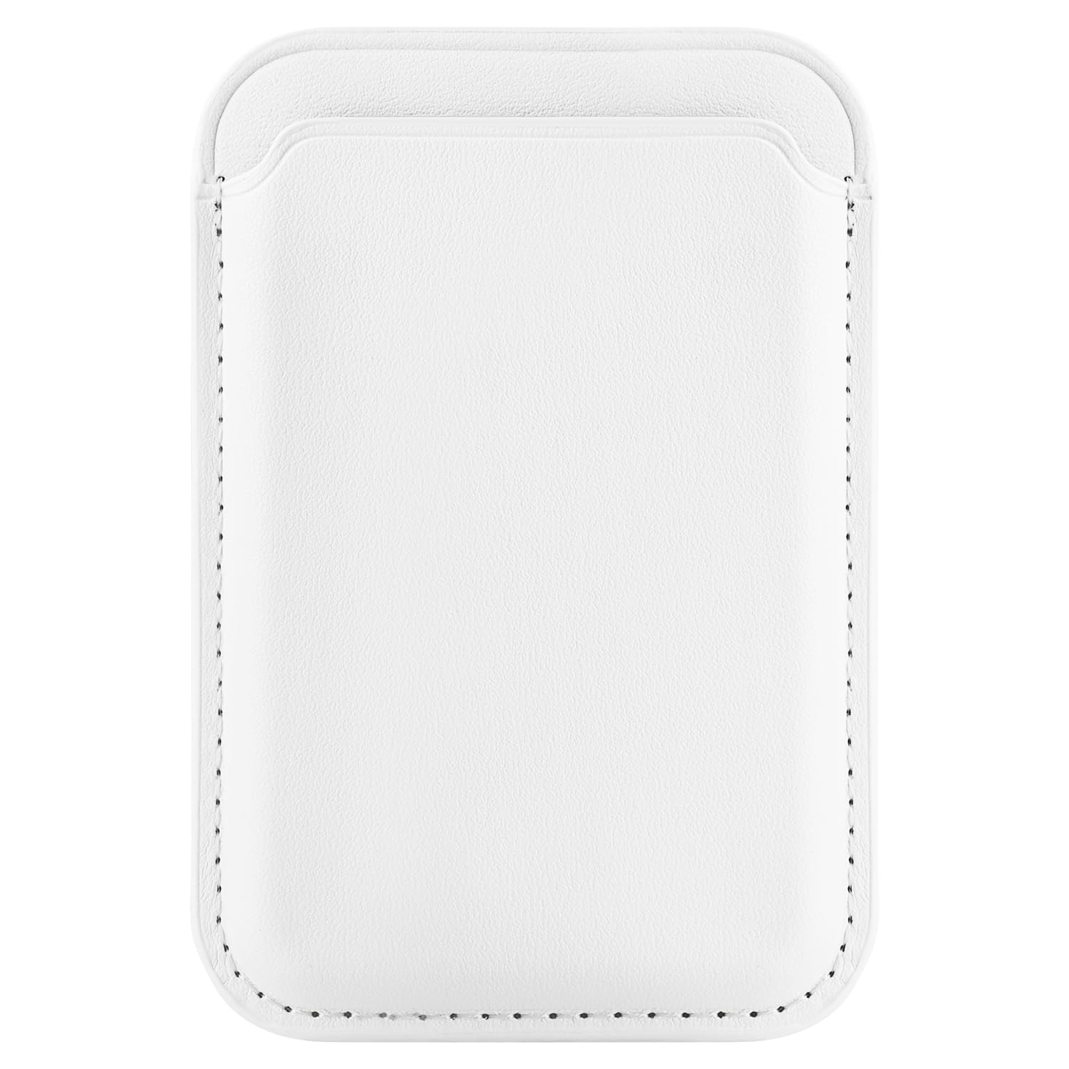 FIDWALL Magsafe Wallet Portafoglio Tessuti in Pelle per iPhone 15/14/13/12 Pro/Max/Plus/Mini,con Anello in Ferro per all Phone Case,RFID Card Holder con Mag-Safe Magnete(Bianco)