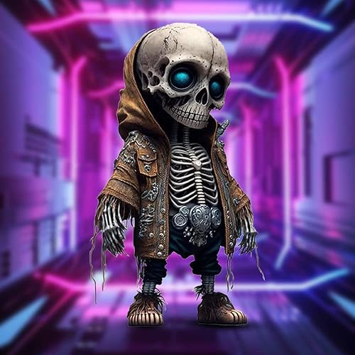 Miniatura 3 de KUNIJIWA Figuras de esqueleto, bonitas figuras de esqueleto, divertidos y únicos adornos de esqueleto de Halloween, coleccionables para