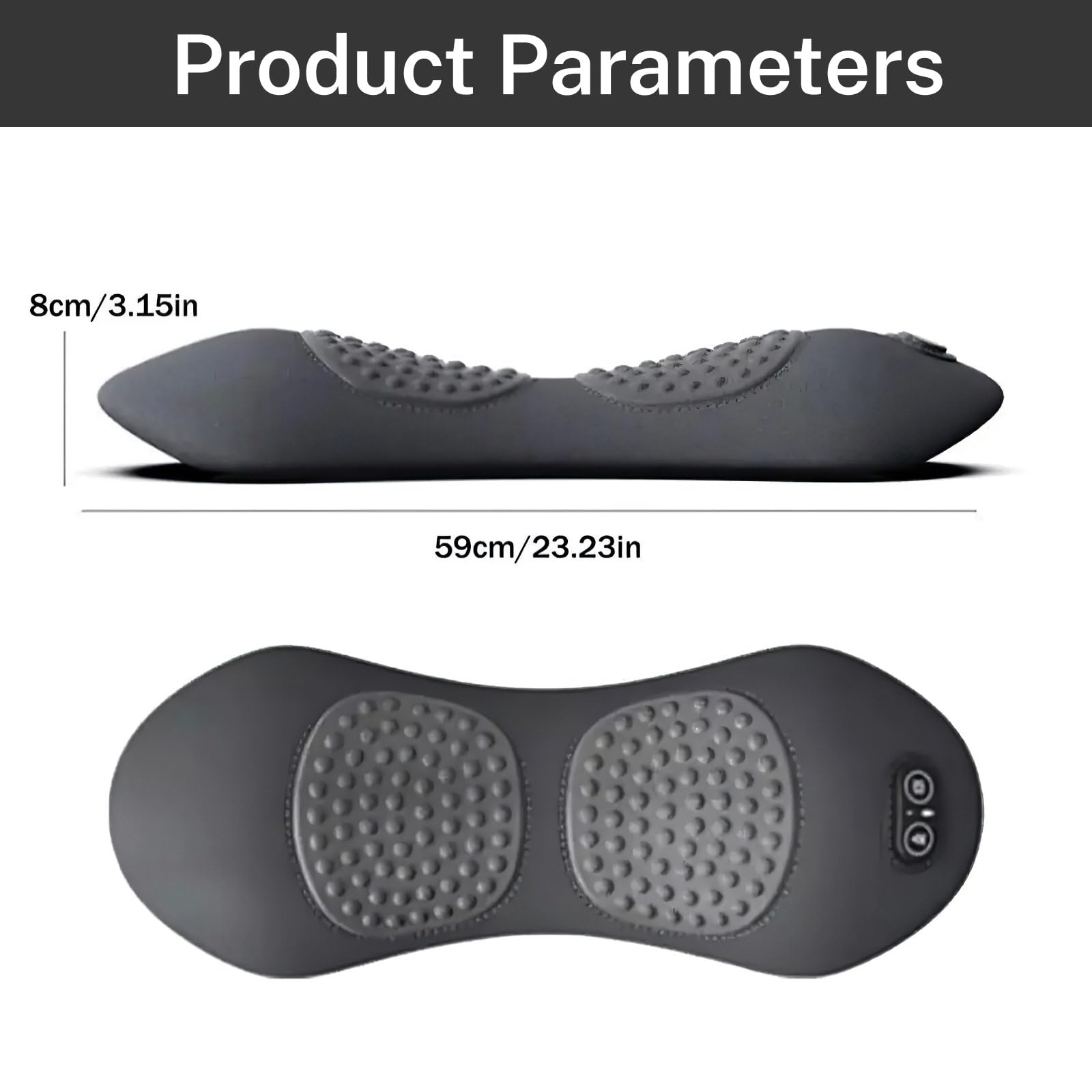 3-in-1 Rückenmassagegerät mit Wärme, Vibration & Traktion, Electric Lendenwirbel-Massagegerät, ergonomische Lordosenstütze mit Memory-Schaum, USB Massagekissen für Zuhause, Büro & Reise (A)