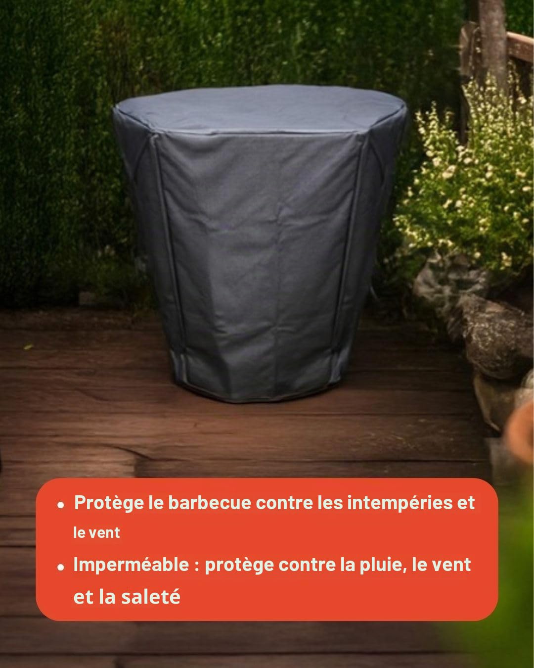 Barbecook housse barbecue, bache de protection pour barbecue au bois Nestor, housse premium, noir, 94x81x102cm