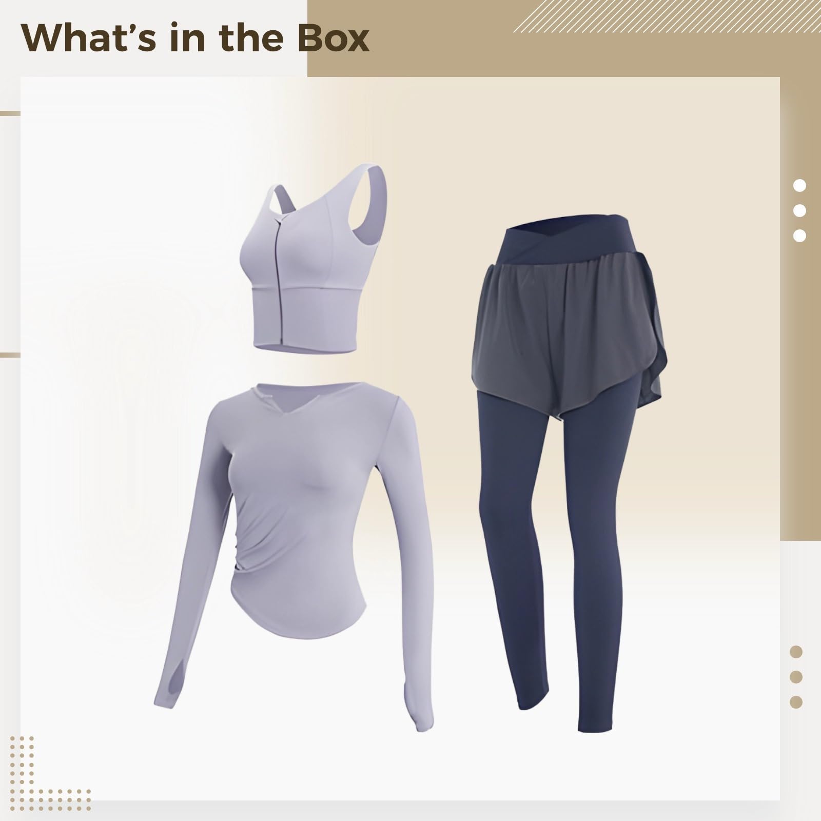Conjunto de ropa deportiva para mujer, 3 piezas, transpirable, para yoga y gimnasio, tela antibolitas, talla XXL para 135-150 libras, Azul, talla única