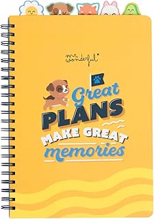 Mr. Wonderful - Libreta A4 con pestañas - A grandes metas, grandes planes - Libreta de notas con 5 Divisores Internos - 16...