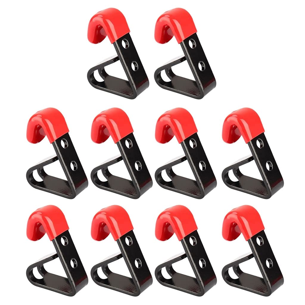Kalttoy Black/Red Garage Storage Utility Hooks Wall Hooks Heavy Duty With Mop Broom + Clip Hook Tool Garage Organization Tool Organization Organizers