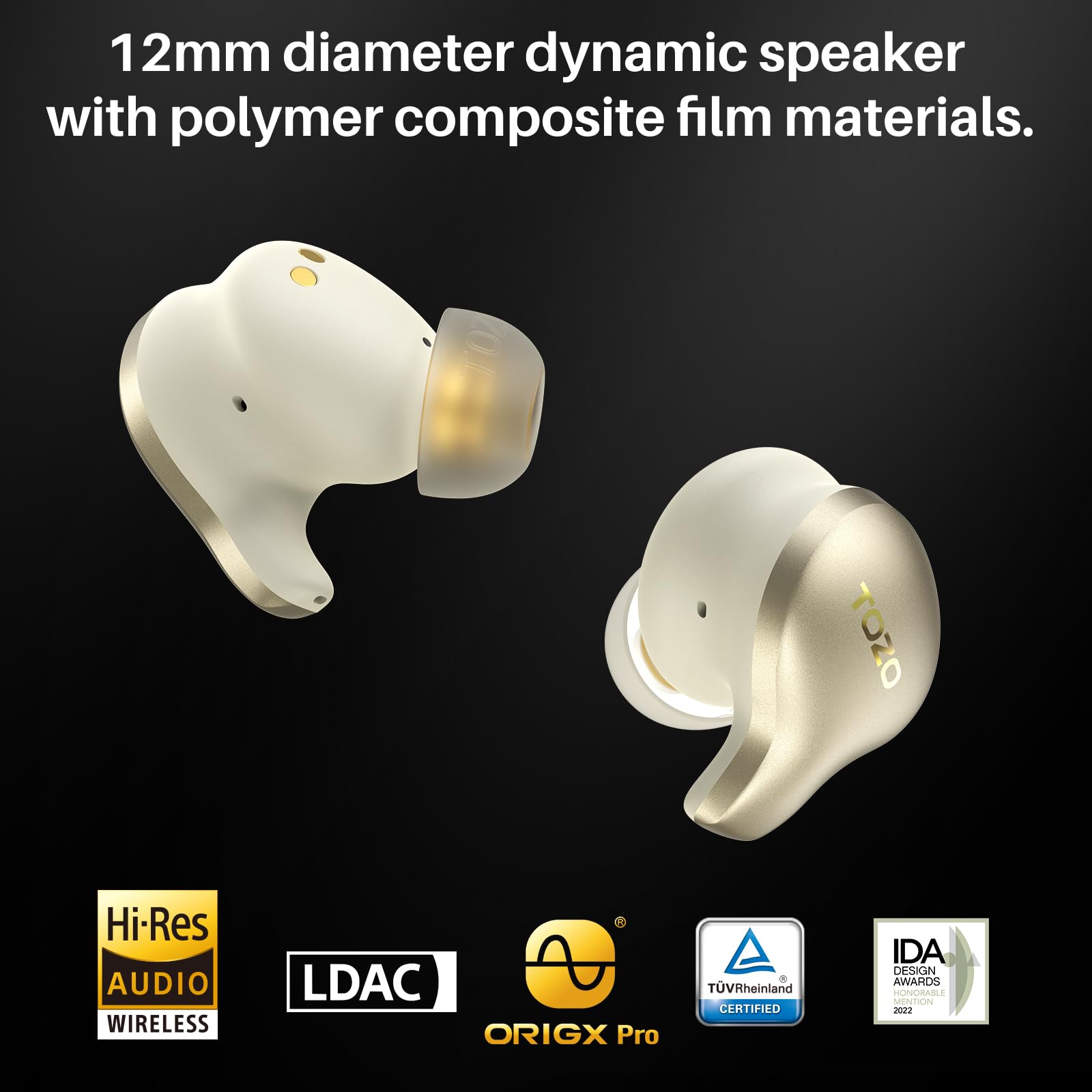 TOZO Golden X1 Wireless Earbuds Review - Dettaglio
